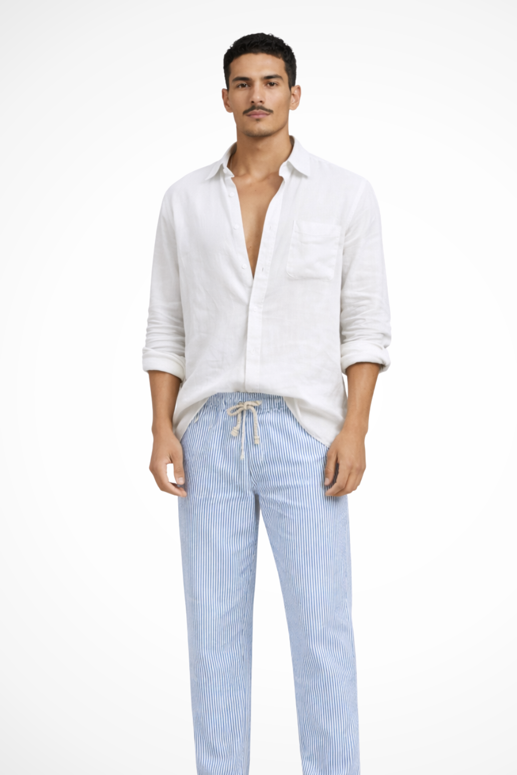 Men’s Lightweight Linen-Blend Shirt | Relaxed Fit Long Sleeve Button-Down