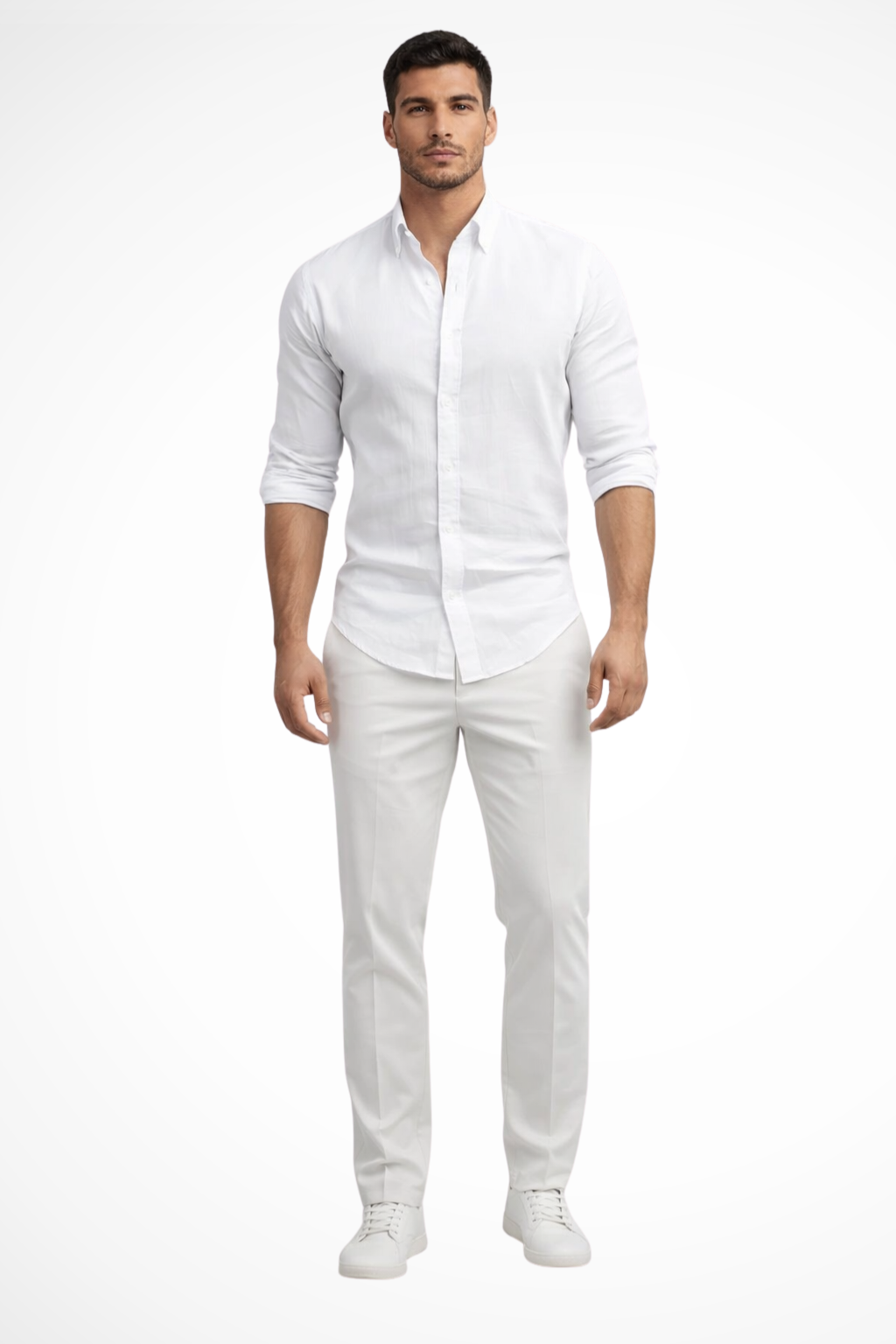 Men’s Relaxed Cotton Summer Shirt | Loose-Fit Long Sleeve Lapel Top