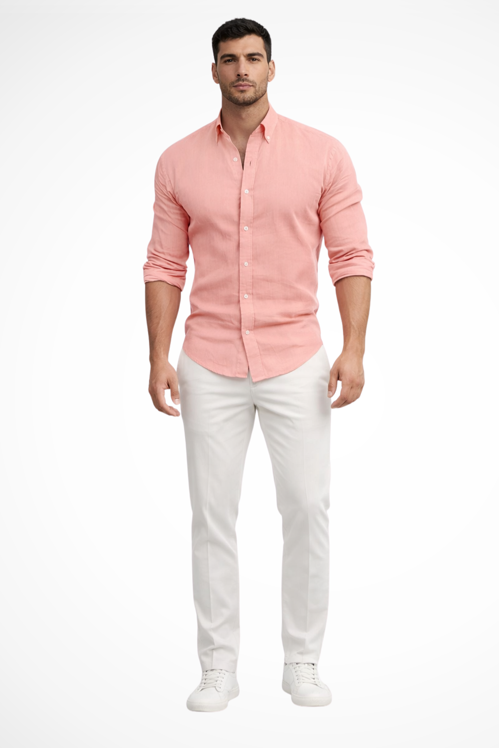 Men’s Relaxed Cotton Summer Shirt | Loose-Fit Long Sleeve Lapel Top