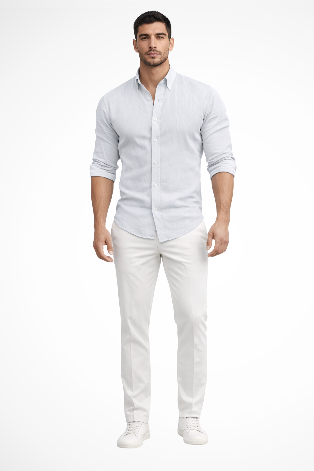 Men’s Relaxed Cotton Summer Shirt | Loose-Fit Long Sleeve Lapel Top