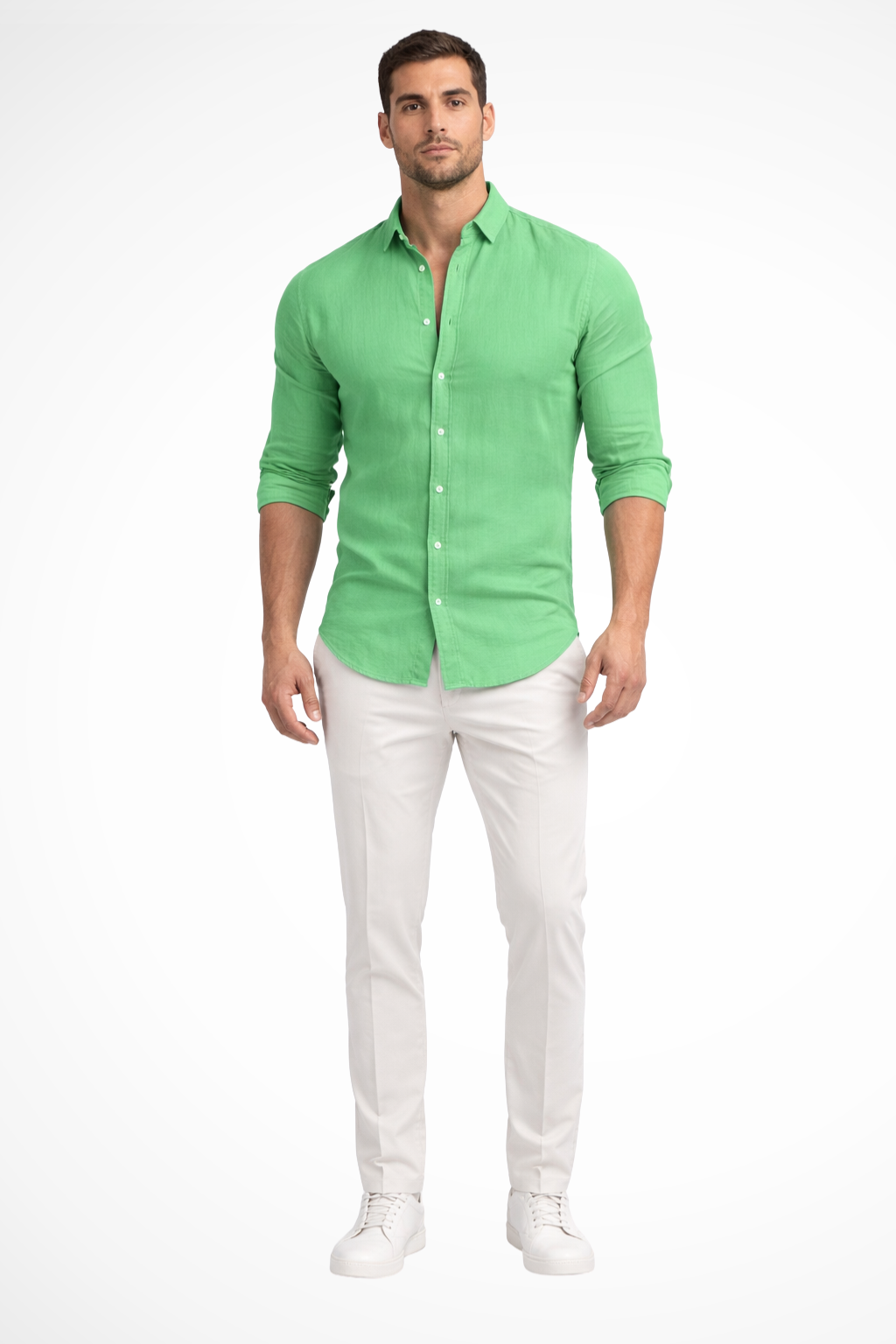 Men’s Relaxed Cotton Summer Shirt | Loose-Fit Long Sleeve Lapel Top