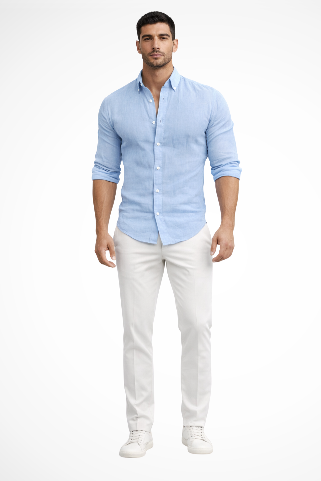 Men’s Relaxed Cotton Summer Shirt | Loose-Fit Long Sleeve Lapel Top