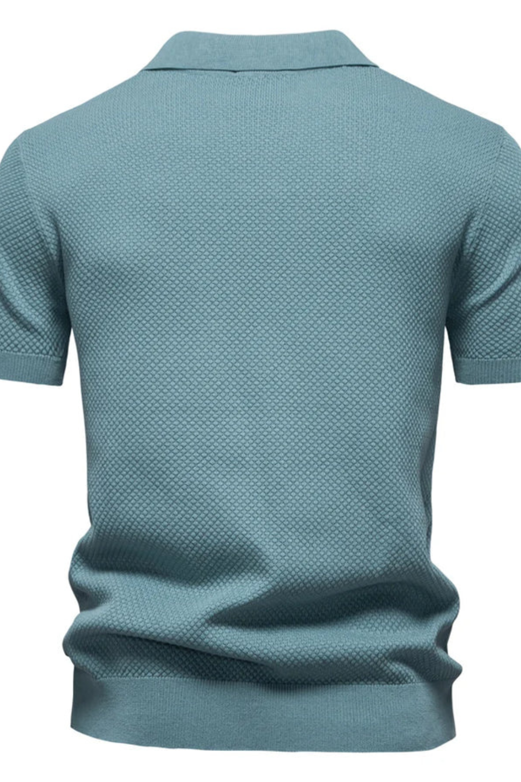 Men’s Textured Knit Polo | Short Sleeve Open-Collar Premium Shirt