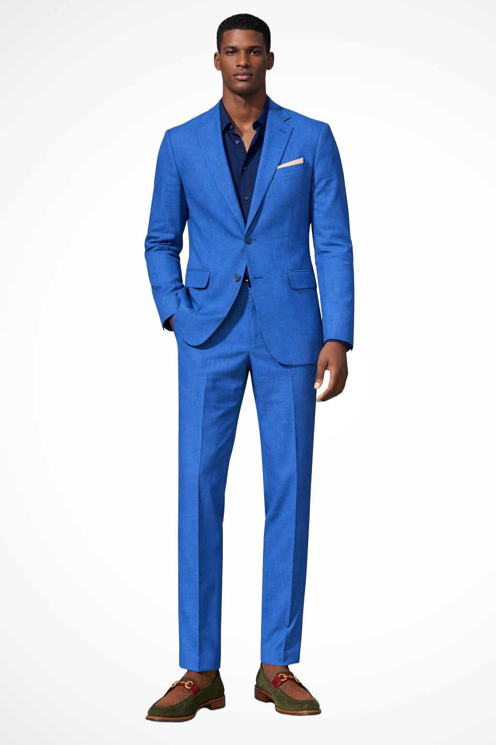 Men’s Slim-Fit Summer Wedding Suit | Single-Breasted Notch Lapel Blazer & Trousers