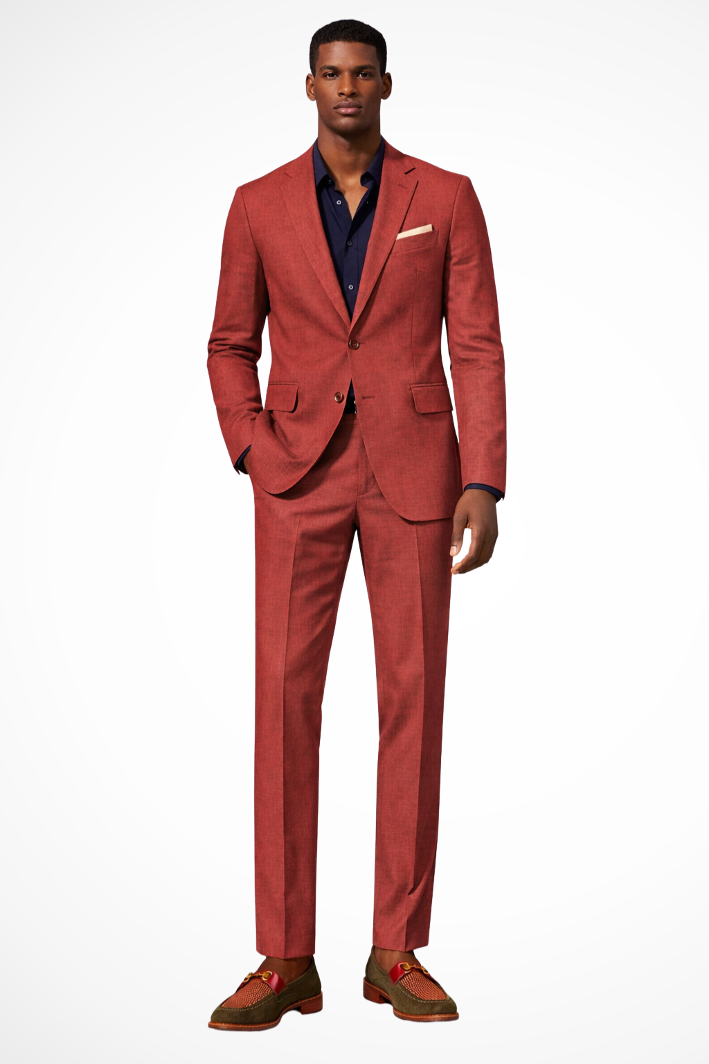 Men’s Slim-Fit Summer Wedding Suit | Single-Breasted Notch Lapel Blazer & Trousers