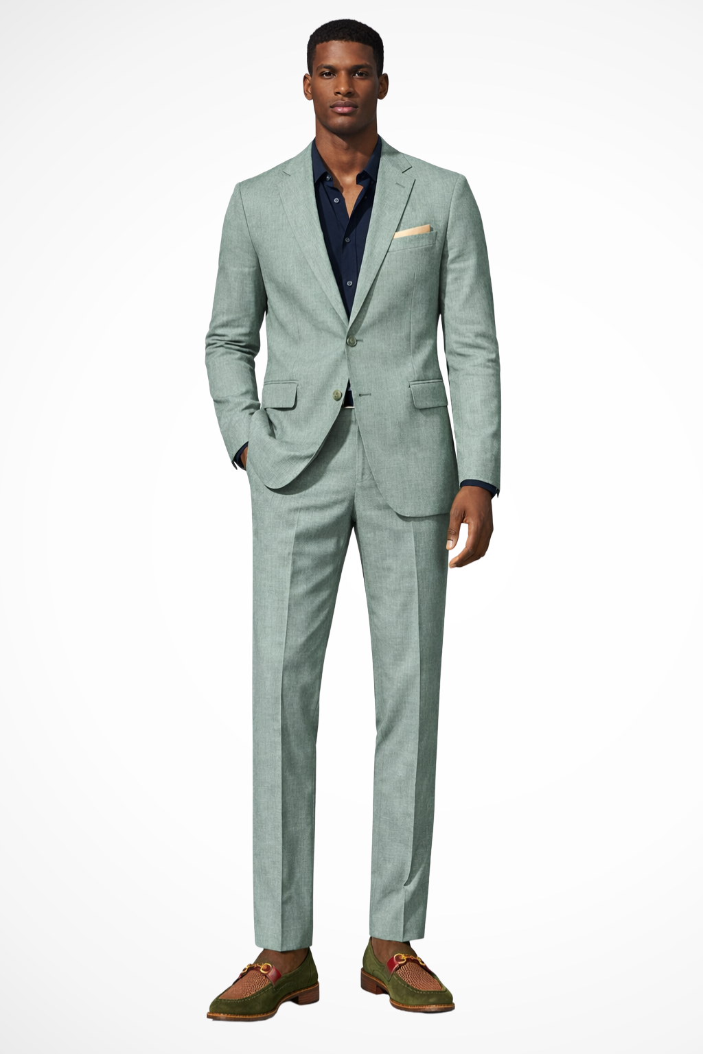 Men’s Slim-Fit Summer Wedding Suit | Single-Breasted Notch Lapel Blazer & Trousers