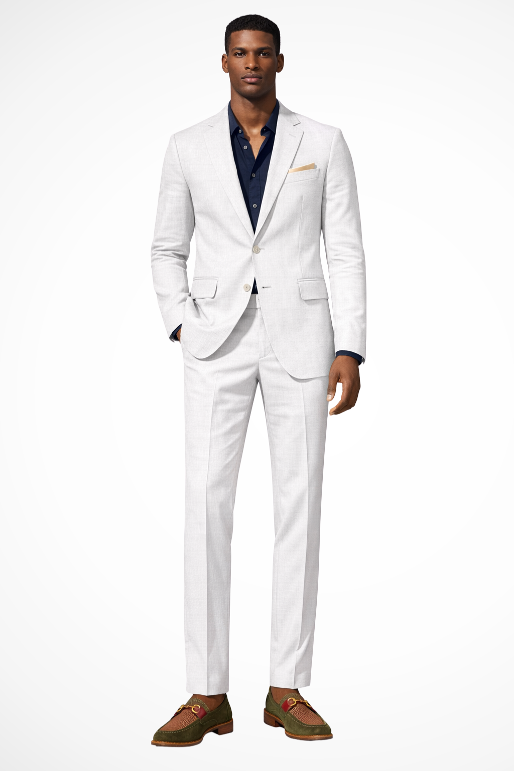 Men’s Slim-Fit Summer Wedding Suit | Single-Breasted Notch Lapel Blazer & Trousers