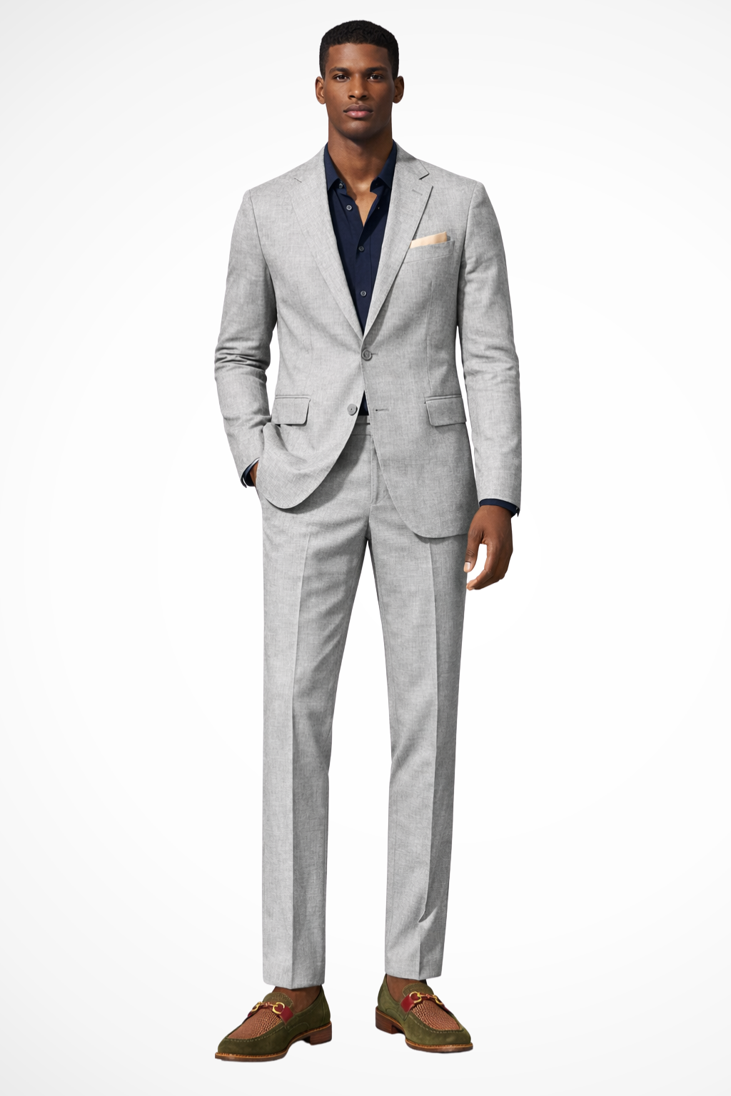 Men’s Slim-Fit Summer Wedding Suit | Single-Breasted Notch Lapel Blazer & Trousers