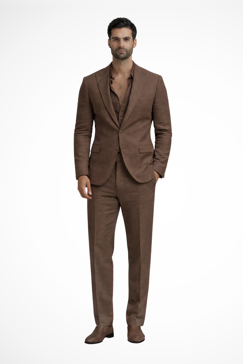 Men’s White Relaxed Fit Summer Suit | Linen-Style 2-Piece