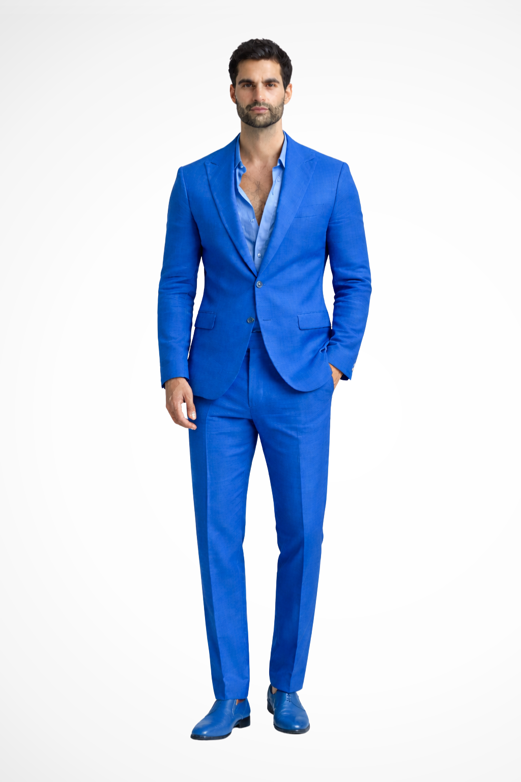 Men’s White Relaxed Fit Summer Suit | Linen-Style 2-Piece