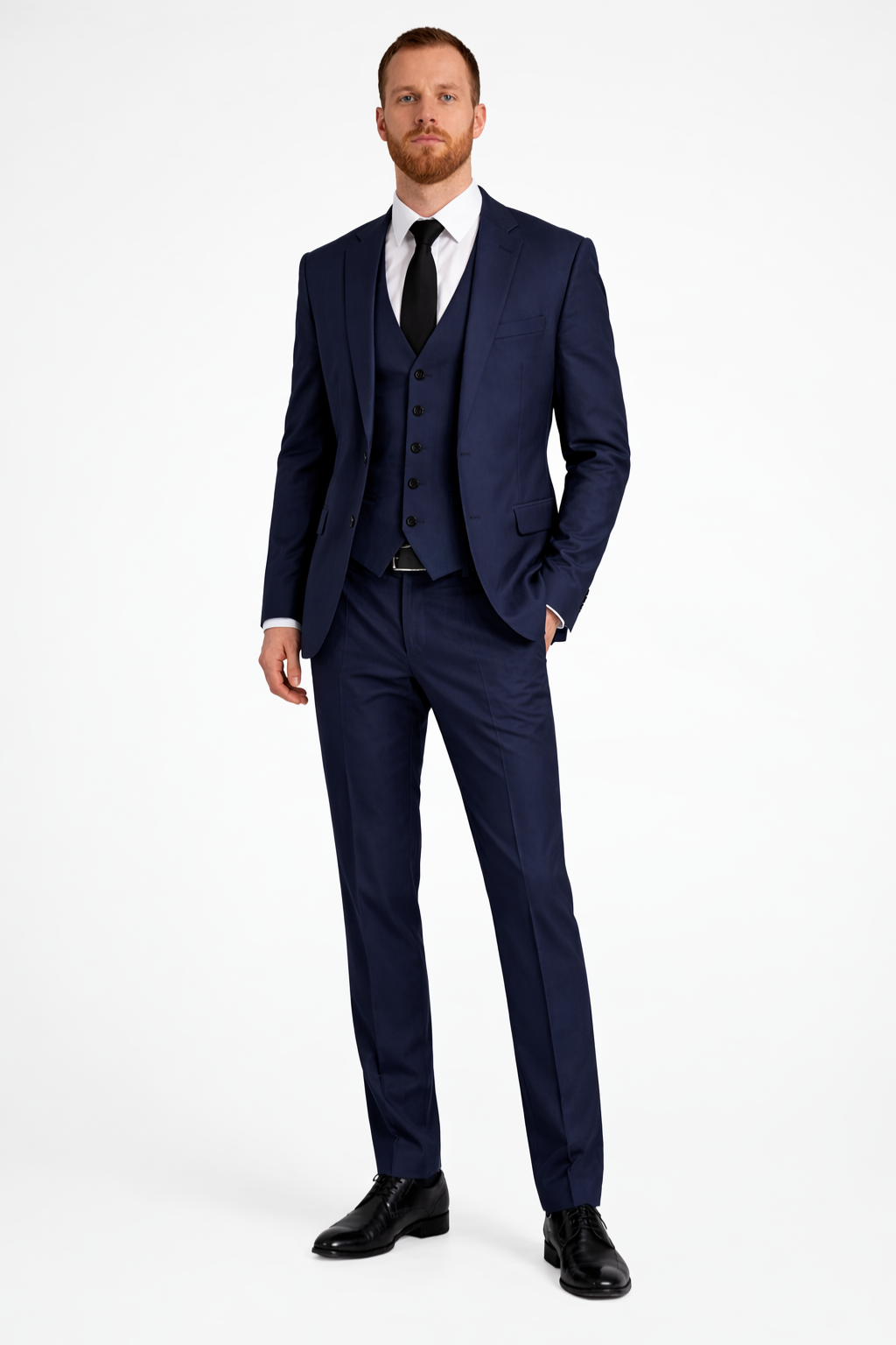 Men’s Light Blue Linen-Style 3-Piece Suit | Formal Blazer, Waistcoat & Trousers Set