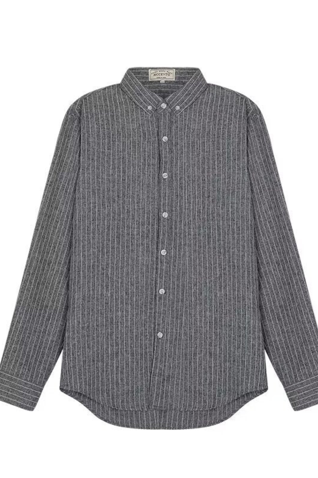 Men’s Vertical Striped Dress Shirt | Tailored Long Sleeve Button-Down