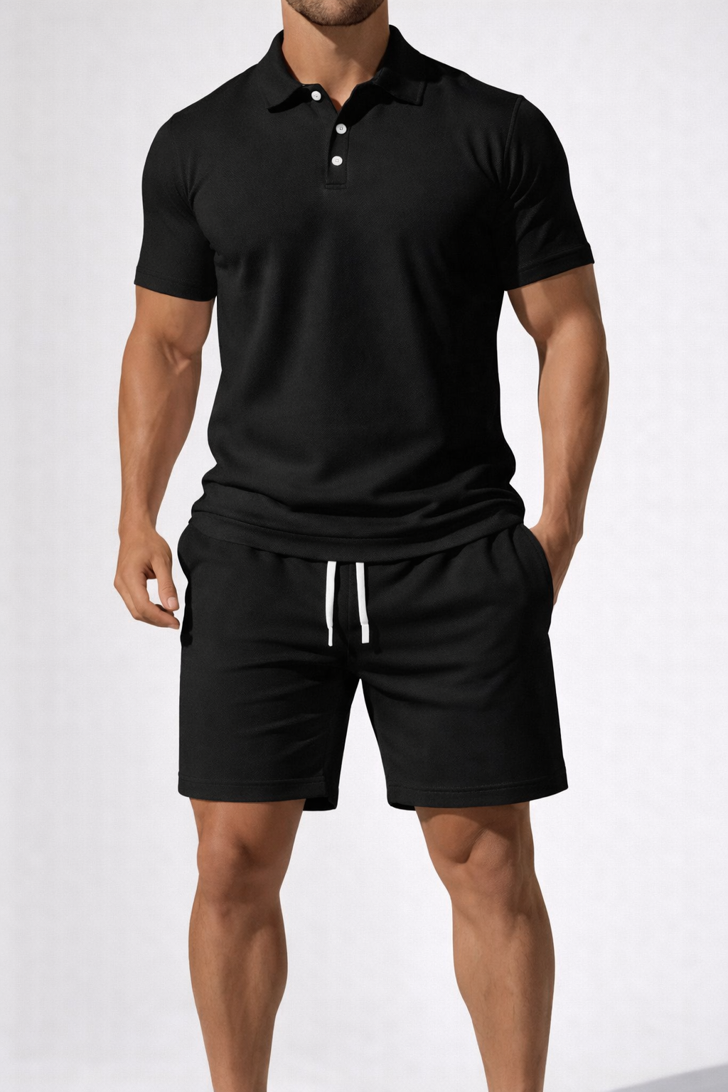 Men’s Midnight Summer Co-ord | classic Polo Shirt & Adjustable Drawstring Shorts