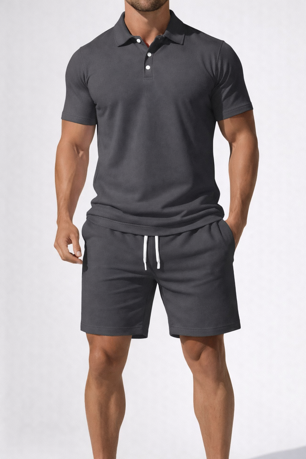 Men’s Midnight Summer Co-ord | classic Polo Shirt & Adjustable Drawstring Shorts