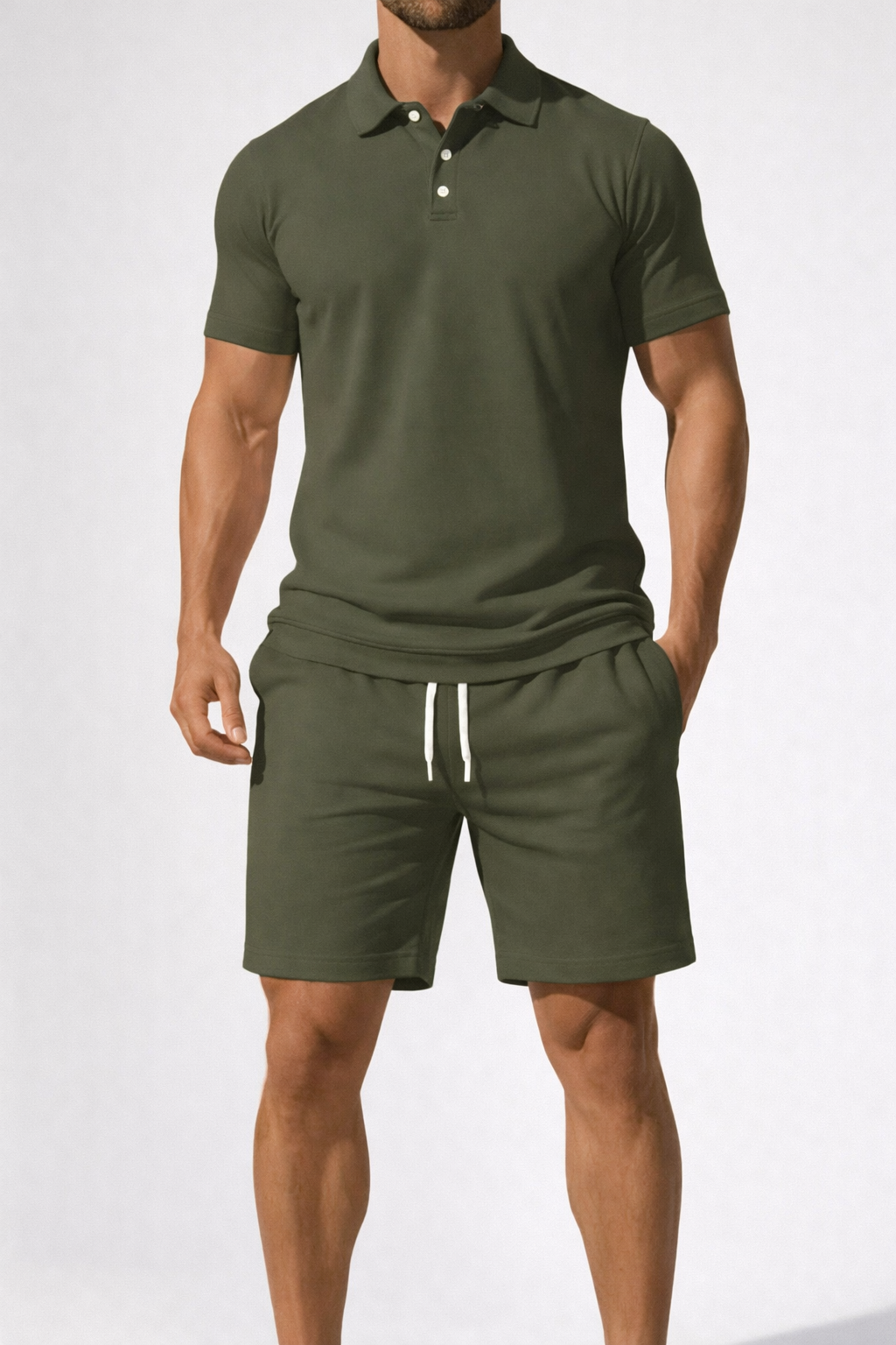 Men’s Midnight Summer Co-ord | classic Polo Shirt & Adjustable Drawstring Shorts