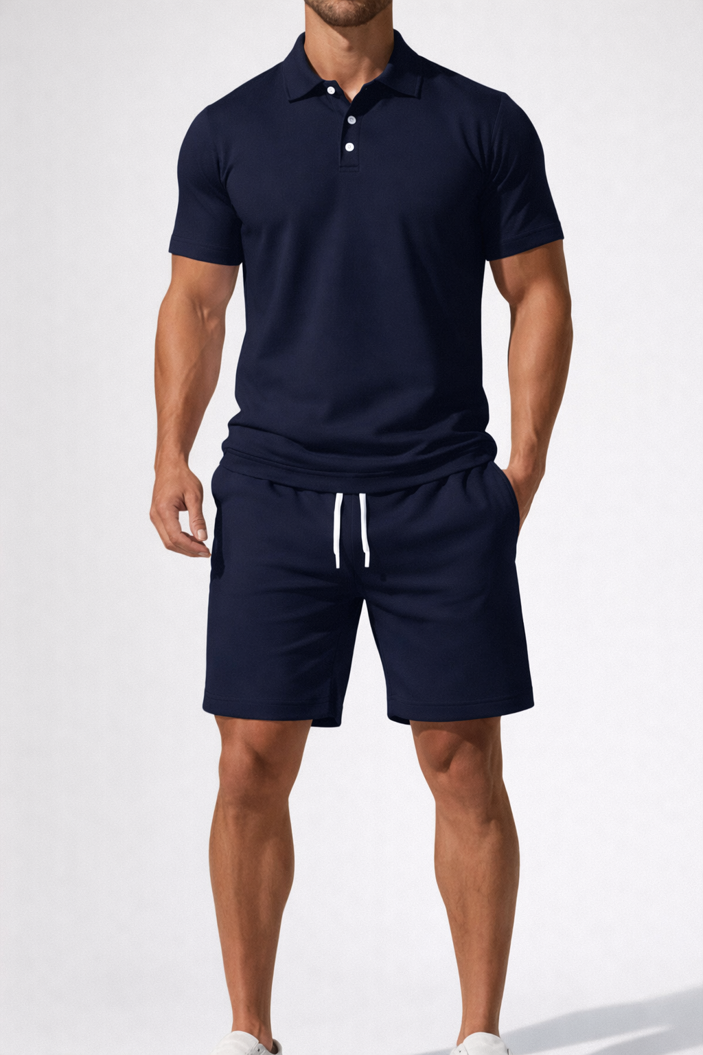 Men’s Midnight Summer Co-ord | classic Polo Shirt & Adjustable Drawstring Shorts