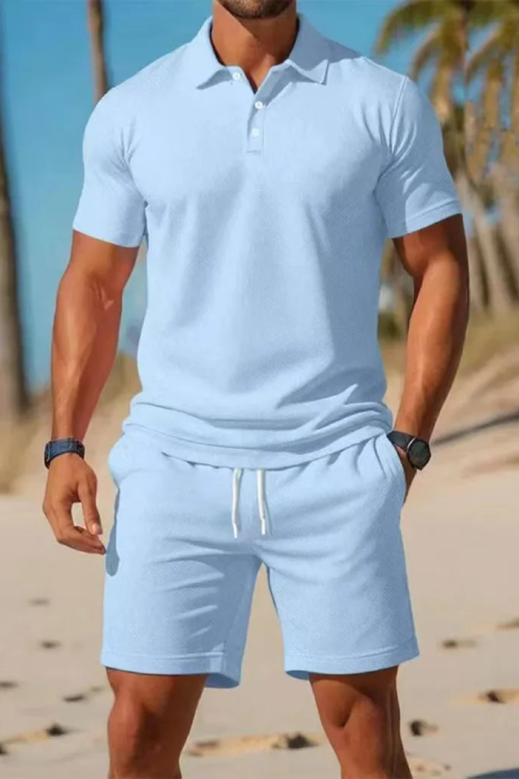 Men’s Midnight Summer Co-ord | classic Polo Shirt & Adjustable Drawstring Shorts